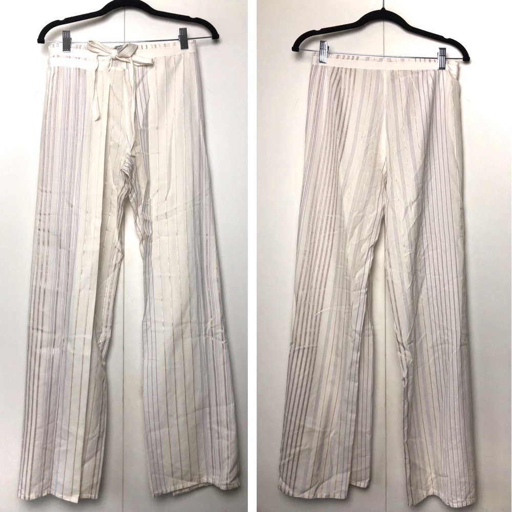 PANEPINTO Silk Embroidered Wrap Pants Italy